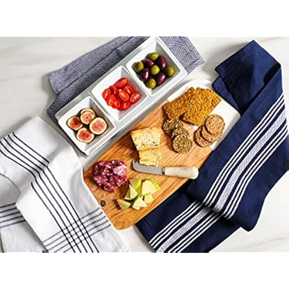 KAF Home Soho Geschirrtuch 10er-Set | 18 x 28 Zoll Geschirrtücher | Weiches und saugfähiges gemischtes Flachhandtuchset (Navy) – Bild 3
