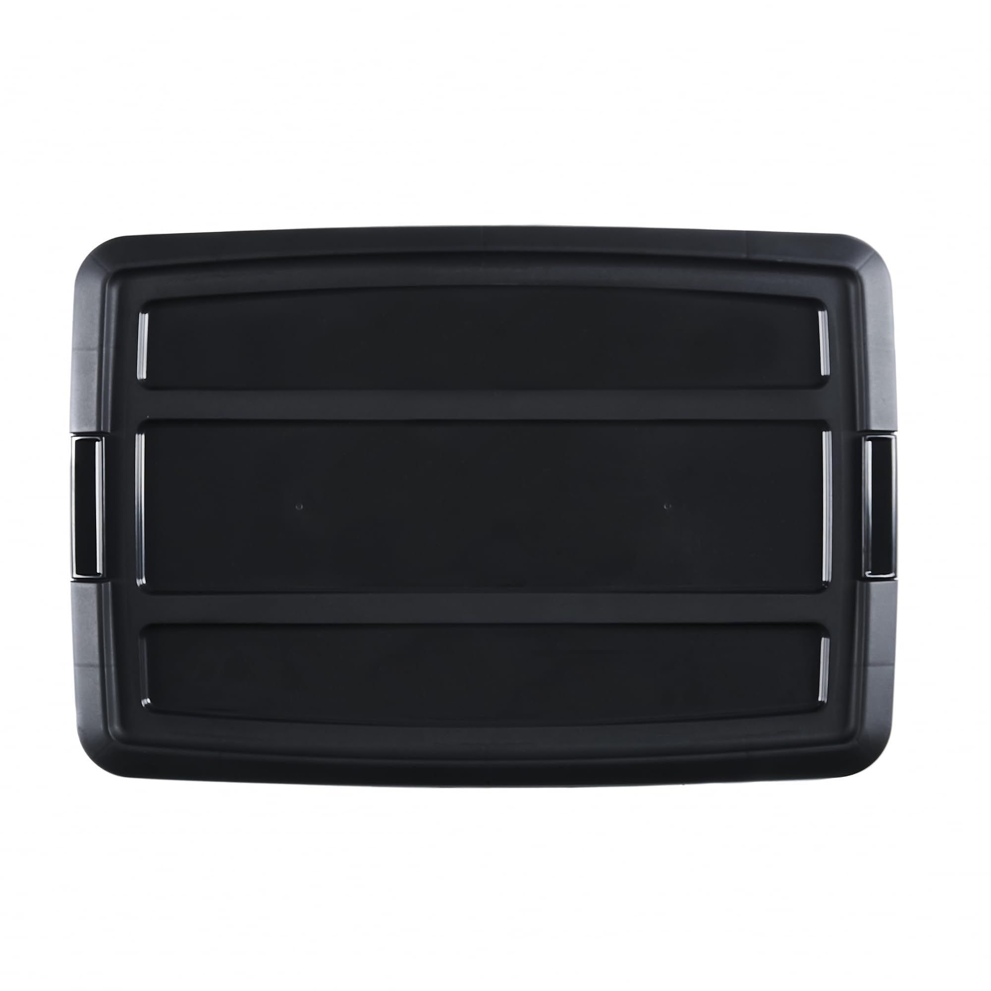 Iris Ohyama, Kunststoff-Aufbewahrungsbox, 60 l Garagen-Aufbewahrungsbox, 4er-Set, BPA-frei, NTB-60, Schwarz, stapelbar, Verschlussclips – B58 x T39,5 x H36,5 cm