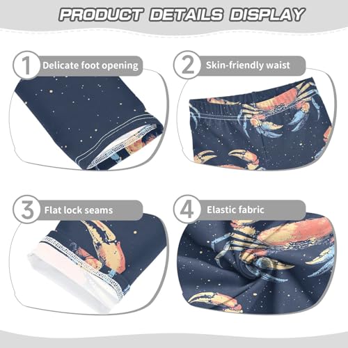 Boccsty Colored Crab Underwater Watercolor Girls Leggings Kids Yoga Pants Dance Active Tights 4T3
