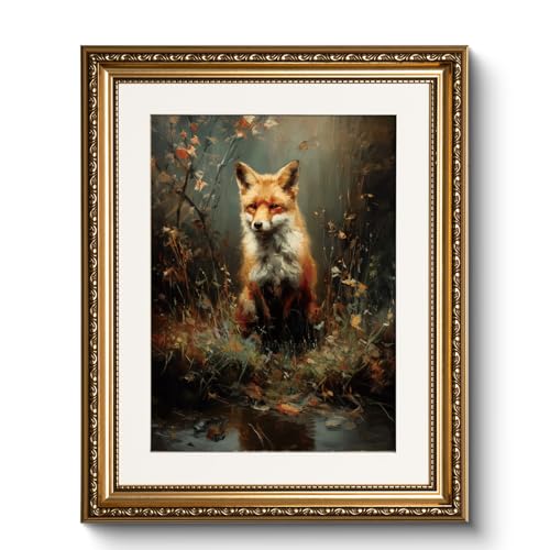 Décoration murale renard au bord de l'eau 33x40 cm