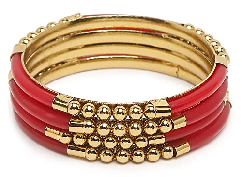 Antique Plated Set of 4 Traditional Bangle (11178b_2.8)