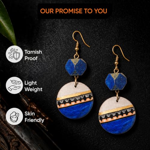 Image of Handcrafted Artistic & Tribal Earrings Collection for Women - Bohemian, Floral, Wooden & Ethnic Statement and Stud Designs