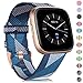 Produktbild Onedream Kompatibel mit Fitbit Versa/Versa 2 / Versa Lite/Versa Se Armband Gewebtes für Frauen Männer, Band Nylon Verstellbares Ersatzarmband Kompatibel mit Fitbit Versa Smartwatch (2-Blau)
