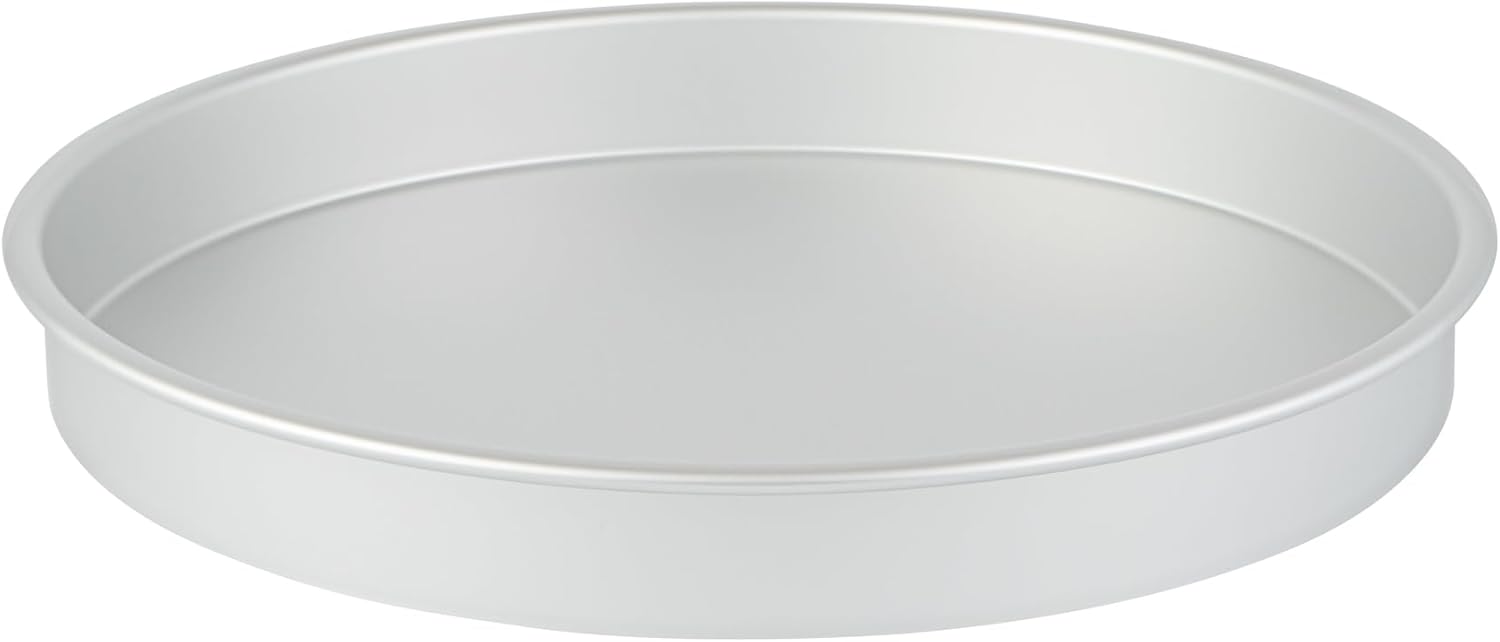 Restaurantware-Met Lux 16 x 2 Inch Straight-Sided Baking Tins, 12 Round Cake Pans - Oven-Ready, Freezable, Anodized Aluminum Round Baking Pans, Greaseproof, For Baking Layer Birthday Cakes