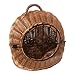 Rattan im Trend Katzenkorb aus Weide braun abnehmbares Metall-Gitter Transportkorb Transportbox Katzen Hunde | Katzenhöhle Käfig