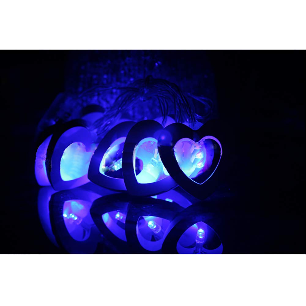 Lights4fun LED-Herz-Lichterkette - Batteriebetrieb Mit 10 Herzen - Silberfarbene Deko Für Valentinstag Und Co.
