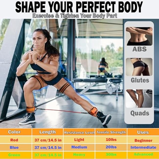 Professional Resistance Bands Set for Working Out - Exercise Bands for Women and Men, Booty Bands for Legs and Butt, Yoga, Pilates, Rehab, Fitness and Home Workout