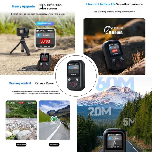 Image of Yantralay Bluetooth Remote Controller for Go pro Hero 13 /12 /11 /10 /9 /8 /Max | 1.4 inch Color Display, Waterproof 60m Smart Control | Sync Up to 5 Cameras with Wrist Strap