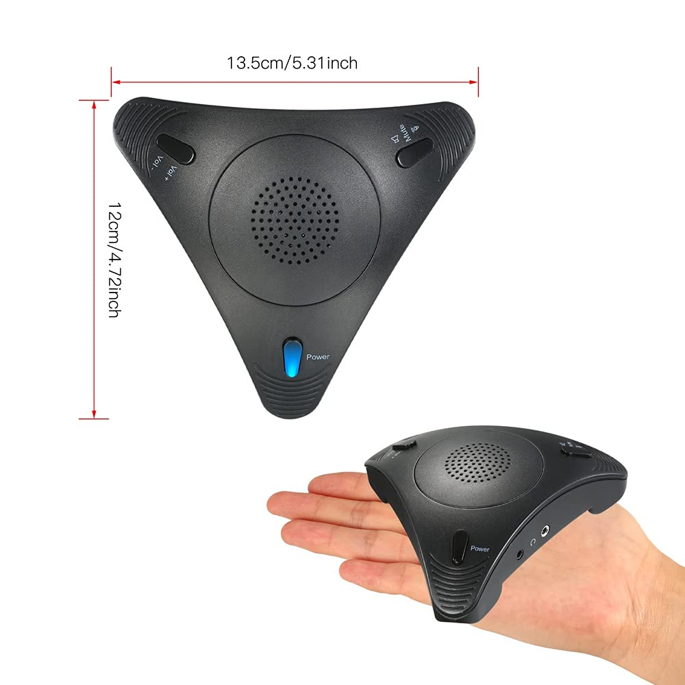 Microfono per conferenza USB Microfono omnidirezionale da Tavolo con Cavo Supporto per Altoparlante Integrato Controllo del Volume Funzione Muto