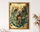 VUVUKU Topographic Map Of Rohan Illustrated Fantasy Kingdom Middle Earth Landscape Art Print
