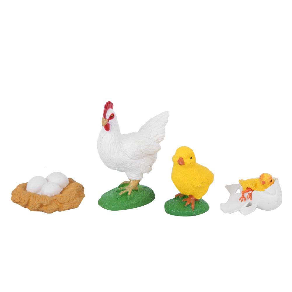 Amazon | 鶏 フィギュア ひよこ 4pcs ひよこのライフサイクル 卵 動物
