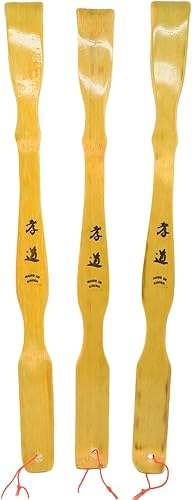 WELLWAY Rascador de espalda simple de bambú, 3 piezas, 18 pulgadas de largo, de madera natural, masaje de picazón, herramienta de relajación
