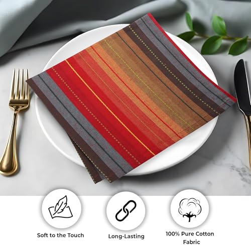 Urban-Villa-DinnerNapkins-Cuisine-Stripes-Cloth-Napkins-Set-of-12-Red-Multi-Color-Dinner-Napkins-20×20-Inches-100-Cotton-Dinner-Napkins-Over-Sized-Cloth-Napkins-with-Mitered-Corners-DinnerNapkins Urban Villa DinnerNapkins Cuisine Stripes Cloth Napkins Set of 12 Red Multi Color Dinner Napkins 20×20 Inches 100 Cotton Dinner Napkins Over Sized Cloth Napkins with Mitered Corners DinnerNapkins