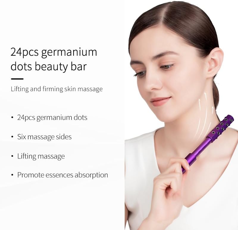 Facial Roller - Uplift Facial Massaging Beauty Roller, Face Massager Roller, Face Rollers for Women, Portable 7.6" Purple Beauty Roller for Face, Eye, Neck, Chin, Skin - 24-Stone - Image 7