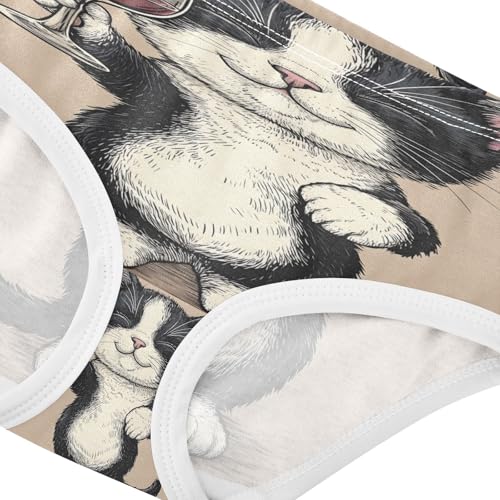 Cute Black and White Cat Holding Wine Glass Toddler Girls's Underwear 2T 202b88264