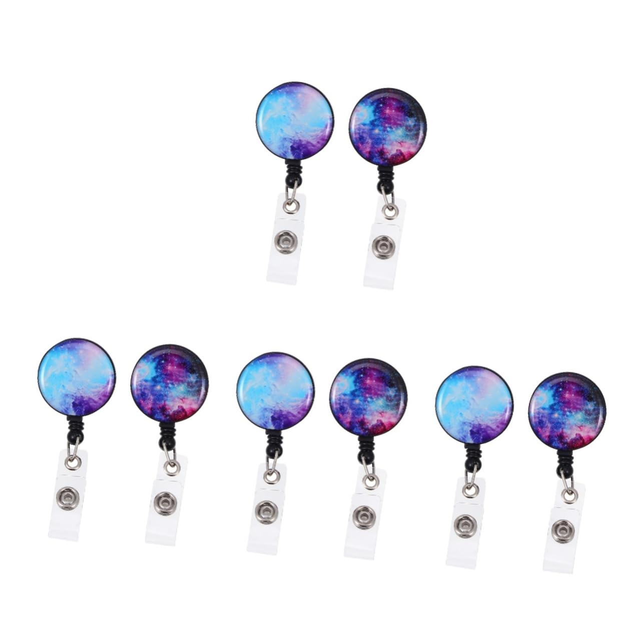 STOBOK 8pezzi Easy-pull Badge Holders Con Design Creativo Di Fiori Clip Retrattile Per Id e Perfetti Per Uso Quotidiano e Eventi Di Galassia