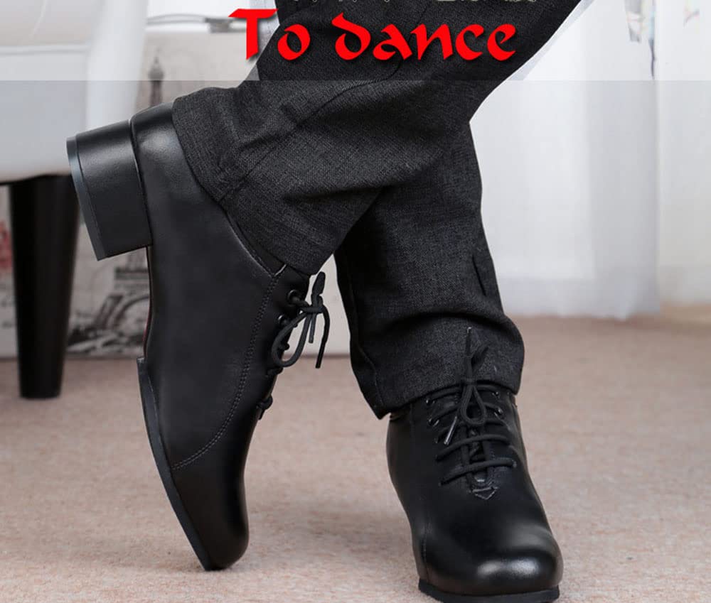 Zapatos de Baile de Salón para Hombre de Cuero con Tacón de Encaje 3cm 4,5cm Salsa Latina