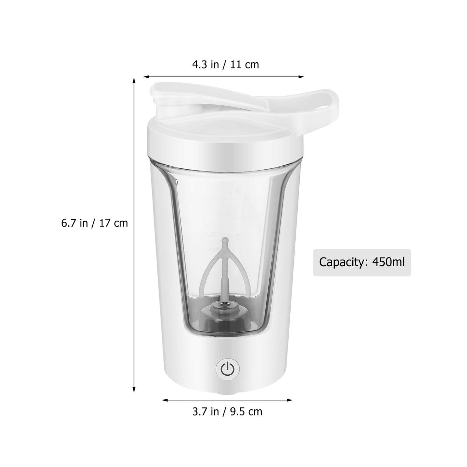 Bouteille Shaker Électrique Rechargeable pour Protéines et Boisson Tasse Mixeur Automatique Portable Agitateur Automatique PP et Abs Préparation Rapide pour Utilisateurs Actifs