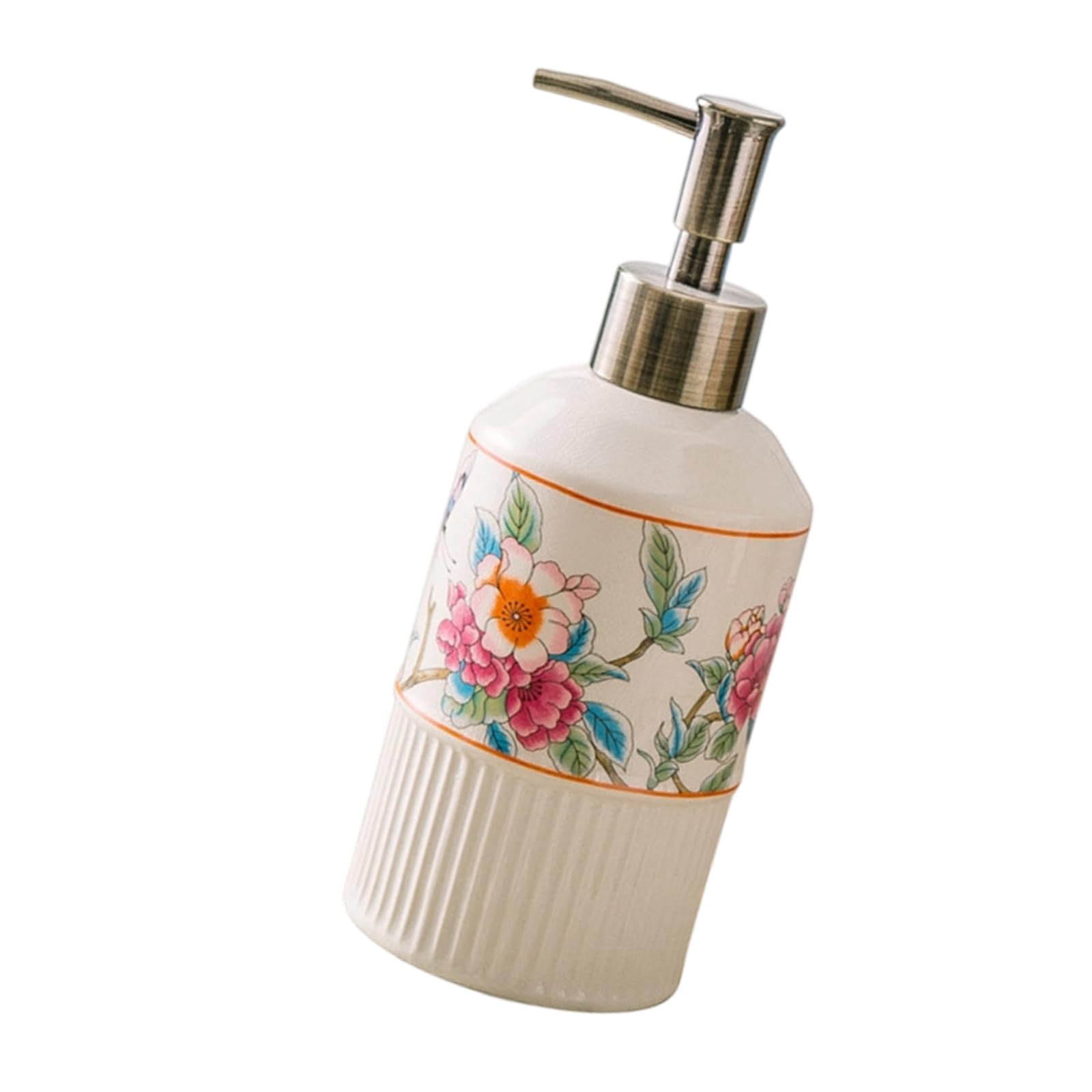 Press Designs Ceramic Soap Bottle with Crackle Glaze Finish Soap Container Lotion Dispenser for Home Bathroom Essential Ceramic Dispenser