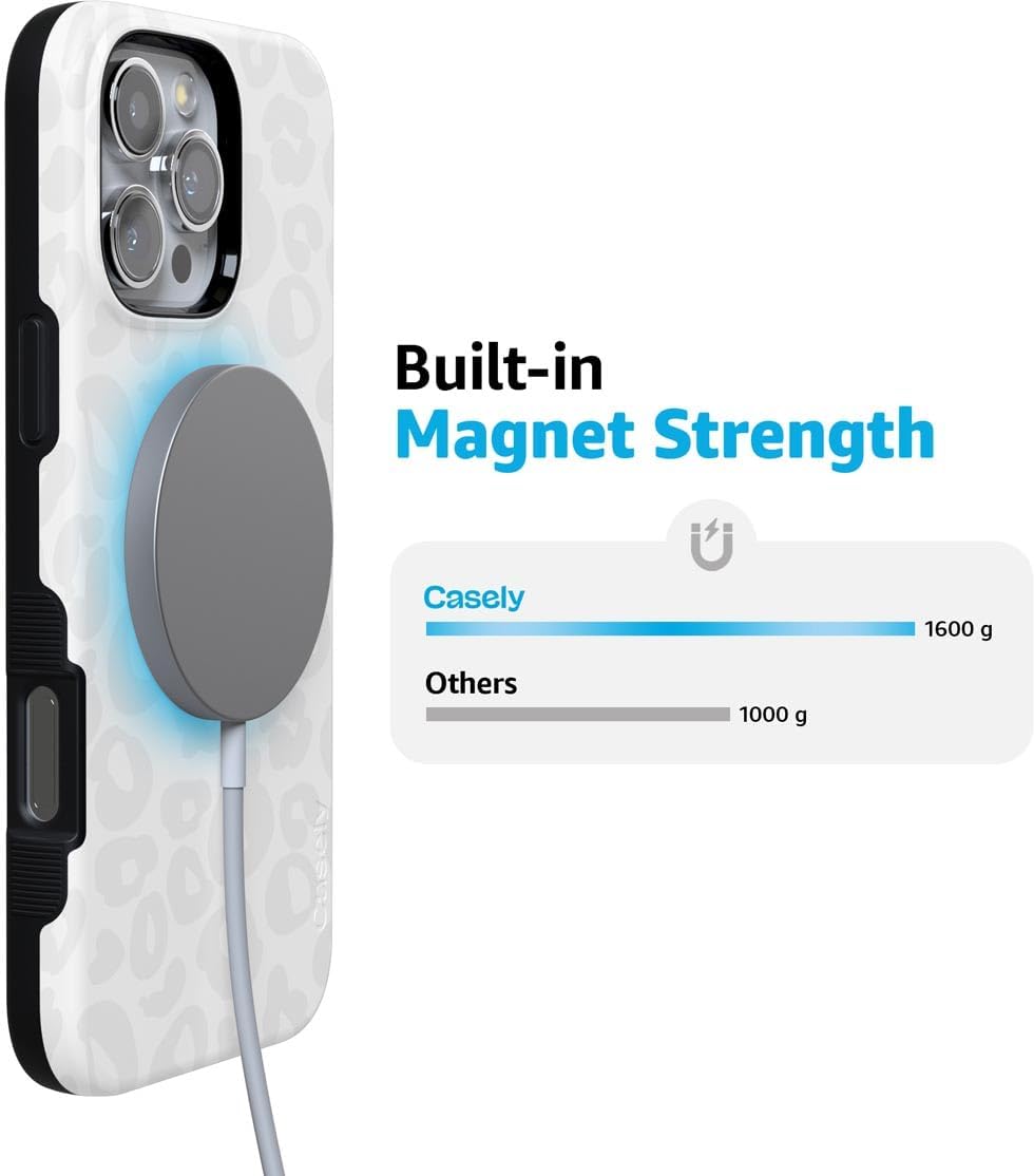 Casely iPhone 16 Pro Max Case | Into The Wild | White Snow Leopard | Bold Protective Design | MagSafe Compatible Design - Image 6