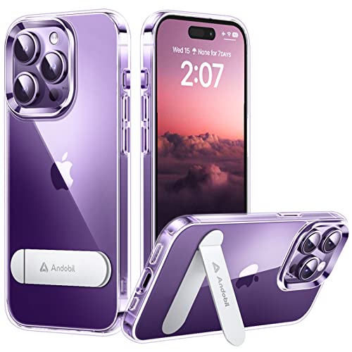 Coque iPhone 14 Pro Max avec support transparent anti-jaunissement andobil