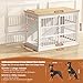 Hundekäfig Möbel, 104 cm Großer Hundebox für den Hausgebrauch, Modernes Indoor Holz-Hundekäfig, Doppel-Tür-Design, Bissfest, Geeignet für Kleine/Mittelgroße/Große Hunde, Weiß, 104x51x78 cm