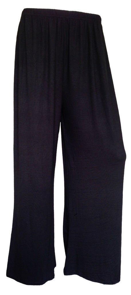 Boutiquevictoria Women's Black Palazzo Trousers Baggy Flared Wide Leg Paints Plus Sizes