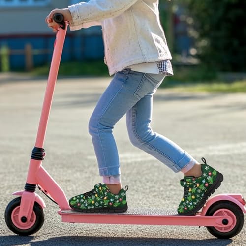 Kids Christmas Shoes for Girls Boys Single Buckle Sneakers Breathable Lightweight Mesh Running Walking Shoes4