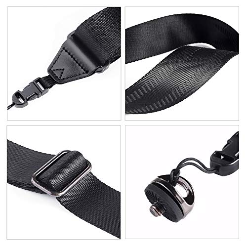 waka Rapid Slide Camera Neck Shoulder Strap with Quick Release, Adjustable Camera Sling Strap for Nikon Canon Sony Fuji Panasonic Olympus Pentax Any DSLR Camera, Black - Thumbnail 3