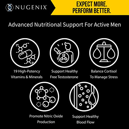 Nugenix Men's Daily Testosterone Multivitamin - 19 Vitamins And Minerals, Supports Free Testosterone #TOP3