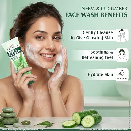 Image of Multani Naturals Neem & Cucumber Face Wash 150ml (Pack of 2) | Ayurvedic Herbal Cleanser Face Wash | Oil Control, Acne Care & Deep Cleansing | SLS & Paraben Free, Dermatologically Tested | For All Skin Types