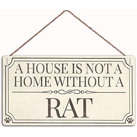 A House is Not A Home Without A Rat Home Accessory Sign,Funny Retro Wall Décor Hanging Wall Sign For Home Cover