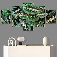 SIGNWIN 5 Panel Canvas Wall Art Modern Art Abstract Closeup Industrial Modern Art Multicolor Patterns for Home Decorations Ready to Hang - 60