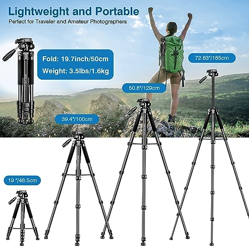 Victiv Tripod For Camera, 72 Inch Tall Camera Tripod With Remote thumb #2
