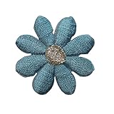 ID #6550 Light Blue Daisy Silver Center Flower Iron On Embroidered Patch Applique