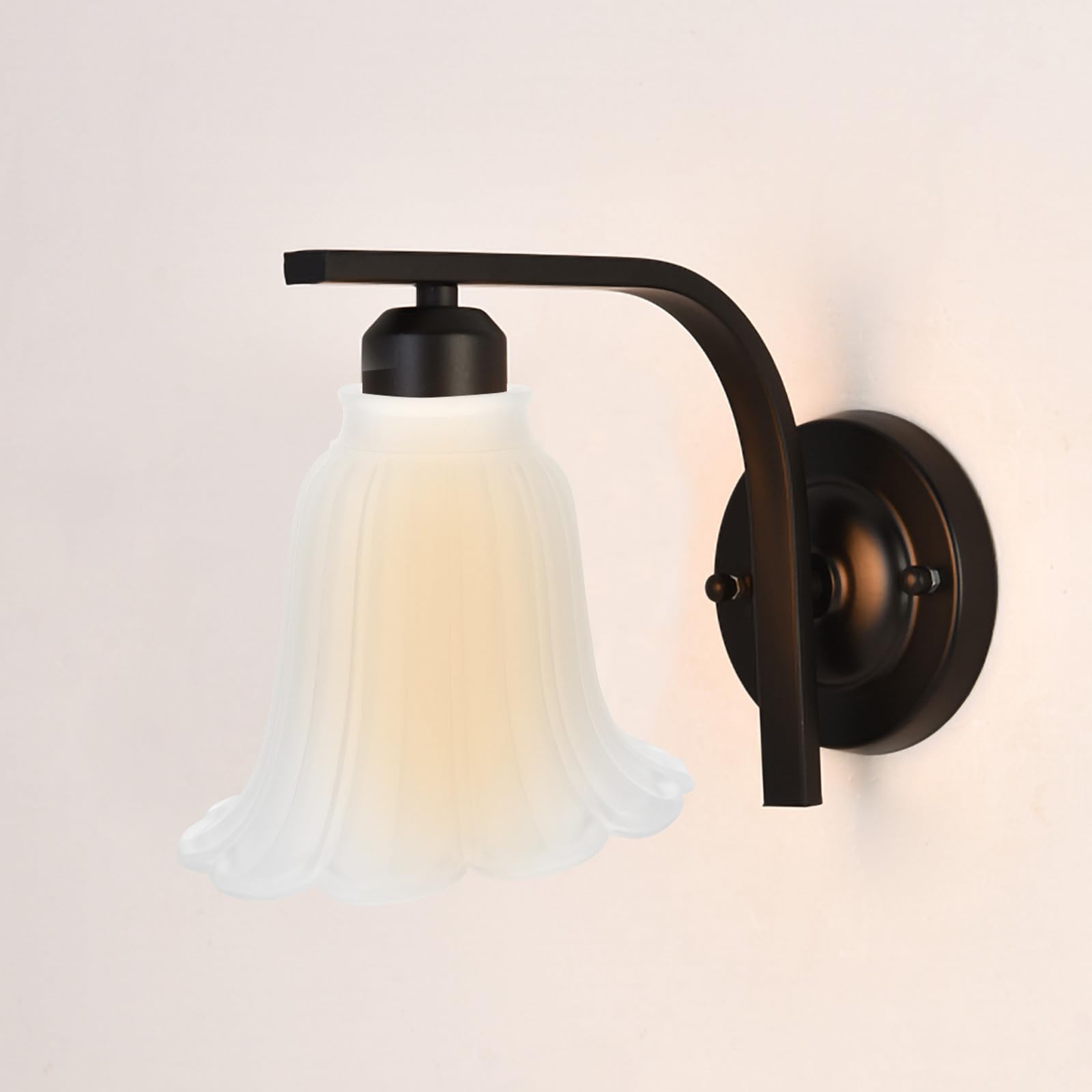 Tulipas para Lamparas de Vidrio Forma de Flor Vintage, Cubierta de Lámpara de Repuesto para Lámpara Colgante de Techo, Instalación Fácil y Diseño Delicado