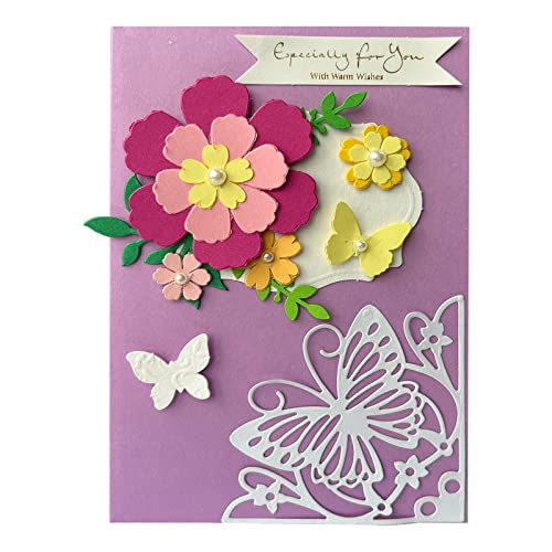 Globleland 4Pcs Metal Corner Lace Die Cuts Lily Of The Valley Butterfly Lotus Flower Lace Pocket Cutting Dies Stencils For Diy Scrapbooking Album Decorative Wedding Invitation Paper Dies Card Making #TOP3