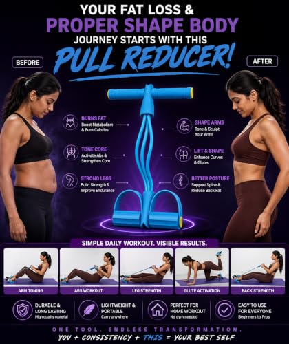 Image of Pull Reducer Bands 4 Tubes Body Pedal Exerciser Yoga Crossfit Exercise, Arm Exercise, Body Building Training Men and Women