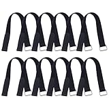 VIGAER 18 inch Extend Cable Strap and Adjustable Securing Strap with Buckle - 12 PCS Reusable Hook and Loop Fastening Nylon Cable Tie Wrap