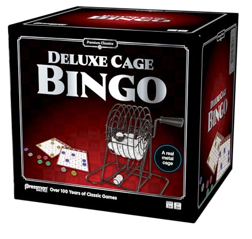 Pressman Premium Classics: Cage Bingo | Includes a Real Metal Cage | 3-17 Players, Ages 8+ by Pressman - Used condition - US$23.10