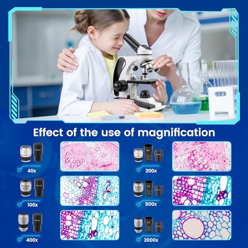 Sedumic XSP-112RT Microscope For Adults Kids 40X-2000X Compound Monocular Microscope For Students School Laboratory Home Education thumb #1