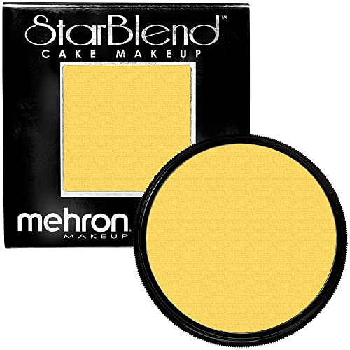 Mehron Makeup StarBlend Cake Makeup | Wet/Dry Pressed Powder | Powder Foundation | Yellow Face Paint & Body Paint 2 oz (56g)