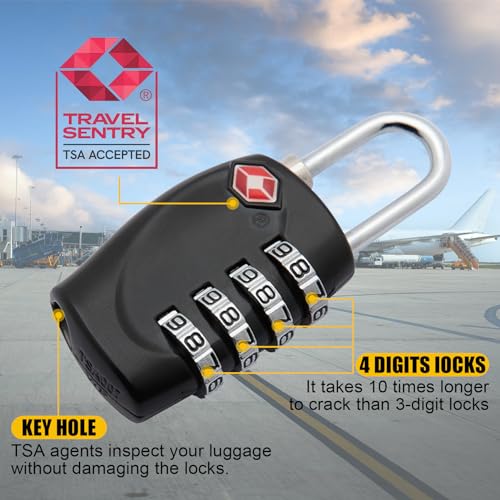 2 Pack TSA Approved Gun Case Locks - 4 Digit Travel Locks, Small Combo Padlocks for Pistol & Revolver Hard Cases by LAFENLIN - Image 4