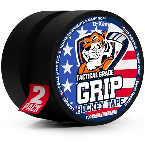 Hockey Tape Black Grip Tape 2 Roll Athletic Sports Tape 1inch Multipurpose Cloth Tape for Lacrosse...