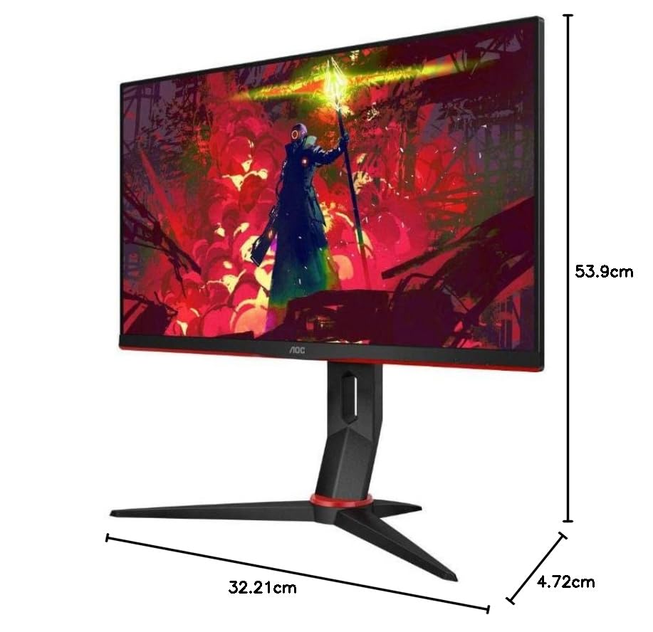 AOC, 24G2/BK, Monitor Gamer Hero 24' 144Hz IPS 1ms AMD FreeSync 24G2, COR PRETA/VERMELHA glide