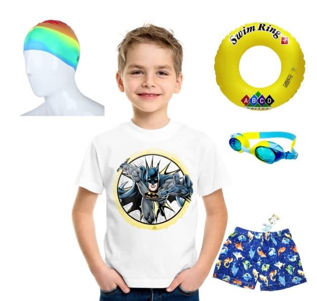 Baby Boys Two Piece Swimsuits Rash Guard Short Sleeve Tshirt Catroon