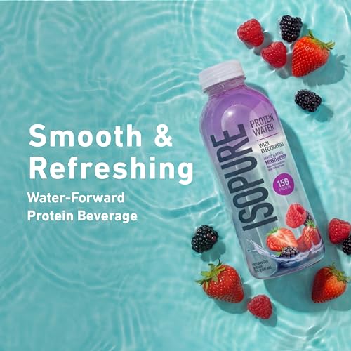 Image of Isopure Clear Protein Water with Electrolytes Mixed Berry 20 oz, 12ct