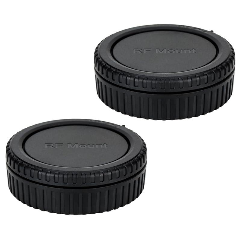Image of JJC 2-Pack RF Mount Body Cap & Rear Lens Cover for Canon EOS R100 R50 R6 R5 | RF Back Sensor Dust Cap for Canon R1 R8 R6V R6 Mark III II R5 Mark II R10 R7 R5C R3 RP R Mirrorless Camera & RF Mount Lens