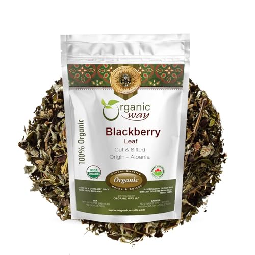 Organic Way Blackberry Leaf (Rubus fruticosus) Cut & Sifted - Herbal Tea | European Wild-Harvest | Organic & Kosher Certified | Non GMO & Gluten Free | USDA Certified | Origin - Albania (1/2 LBS)