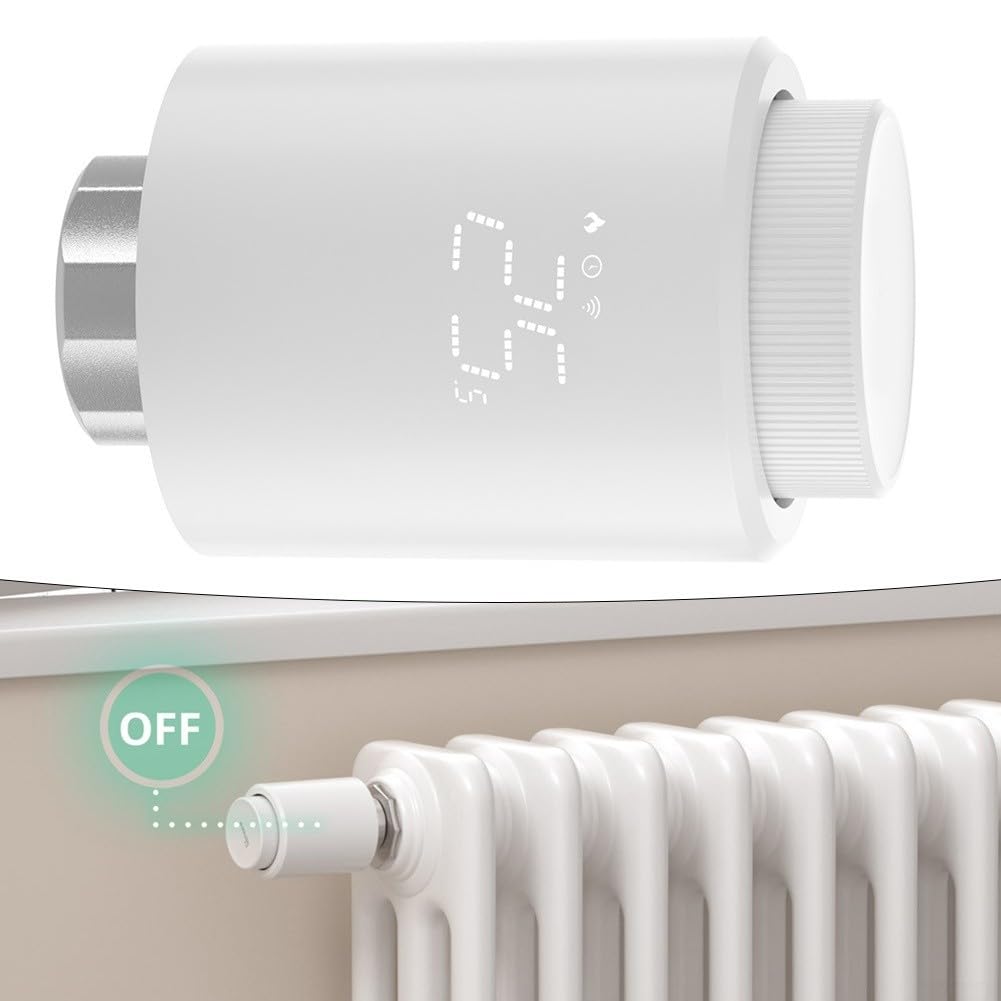 Valvola termostatica per termosifone, confezione TRV con app di controllo vocale, rilevamento aperto, protezione antigelo per sistema di riscaldamento domestico